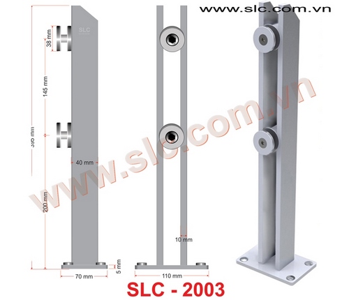 Trụ lùn hộp 10x40x400 SLC2003