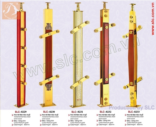 Trụ lan can kính Inox mã Tiatan màu SLC8229 SLC8230 SLC8231 SLC8232 SLC8233