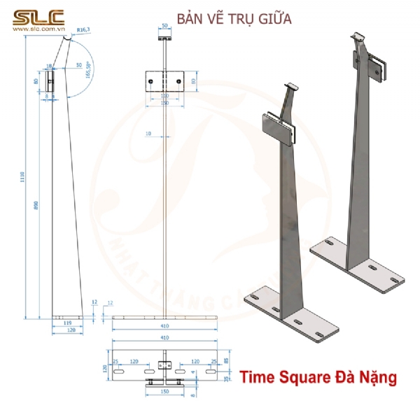 TRỤ LAN CAN KÍNH DỰ ÁN TIME SQUARE ĐÀ NẴNG