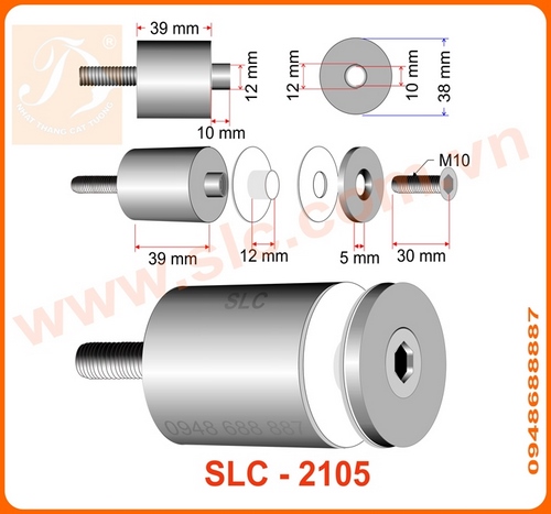 Ốc cách kính SLC2105 20mm, 30mm 40mm, 50mm
