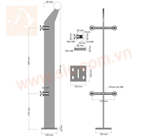 Trụ lan can kính tòa nhà Symphony