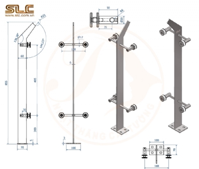 TRỤ LAN CAN KÍNH DỰ ÁN KĐT SINH THÁI VĂN HÓA CAFE SUỐI XANH