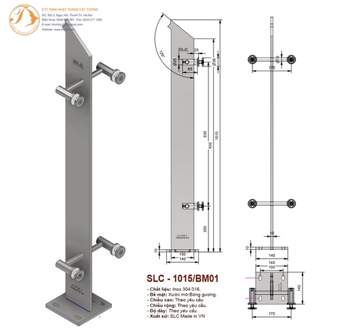 Chân lan can kính SLC1015/BM01