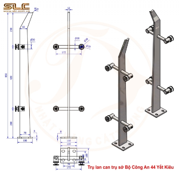 TRỤ LAN CAN TRỤ SỞ BỘ CÔNG AN SỐ 44 YẾT KIÊU
