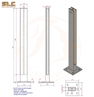 TRỤ LAN CAN KÍNH CHỮ H VÀ CHỮ U, LẮP ĐẶT LAN CAN KÍNH KHÔNG KHOAN