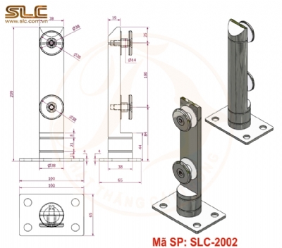 Chân trụ lan can inox đặc D38