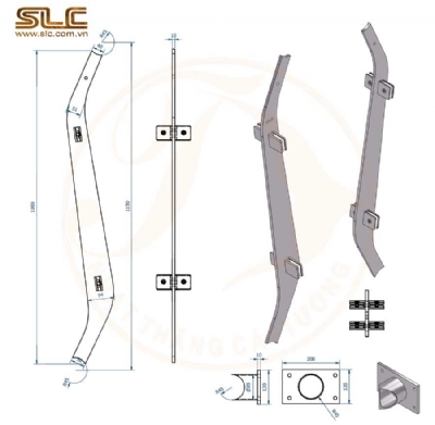Chân trụ lan can S Lan can kính cầu cạn, lối đi công viên