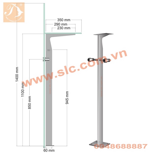 Trụ lan can inox kính (Trụ lan can ngắm biển)