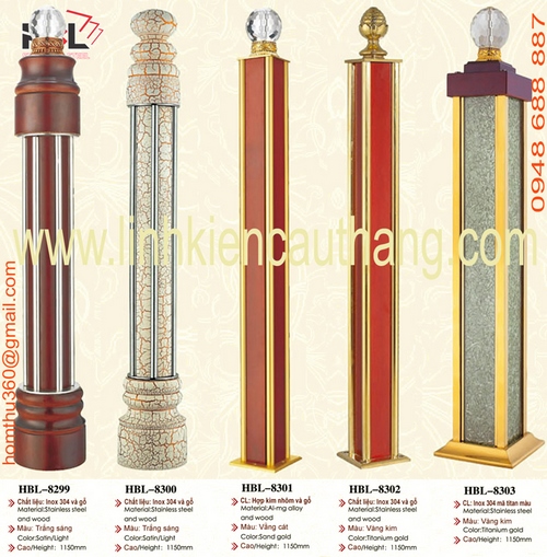 Trụ cái cầu thang inox SLC8299, SLC8300, SLC8301, SLC8302, SLC8303