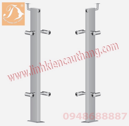 Trụ lan can inox kính, hộp 30x60x850