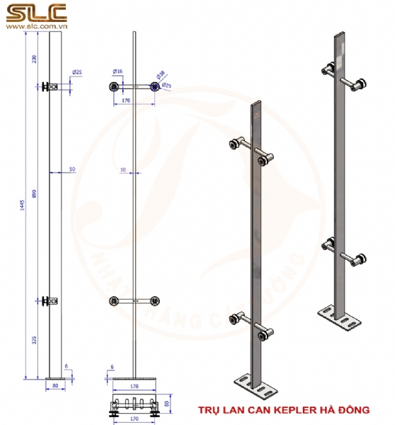 TRỤ LAN CAN INOX KHÍNH TÒA KEPLER LAND HÀ ĐÔNG.