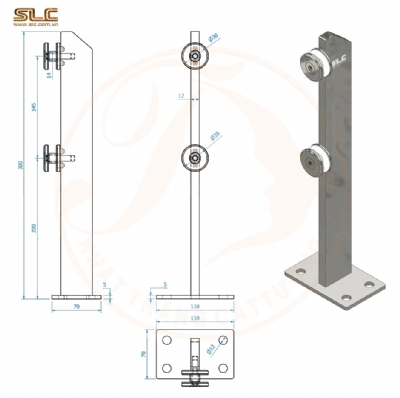 TRỤ LỬNG, TRỤ LÙN LAN CAN KÍNH, TRỤ LÙN 12MM CHÂN MẶT