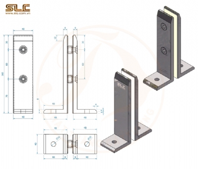 TRỤ NGÀM 2 MẢNH, TRỤ GÁ SẢN, TRỤ LÙN KT 160X40X8MM SLC 2009