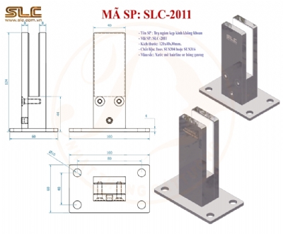 Chan trụ ngàm kẹp kính không khoan
