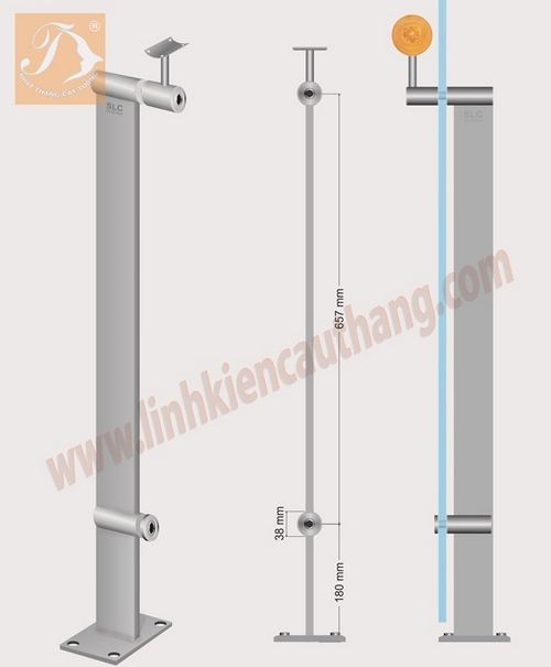 Trụ lan can kính, cầu thang kính 04092016